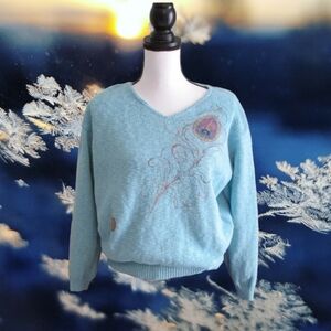 Turquoise Peacock Sweater by  Ri Designs Fun Stuff